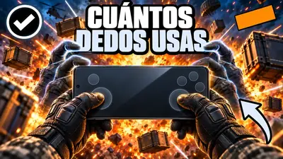 Un teléfono sujeto con pulgares y dos índices sobre el borde, miniatura de la guía de Call of Duty Mobile.